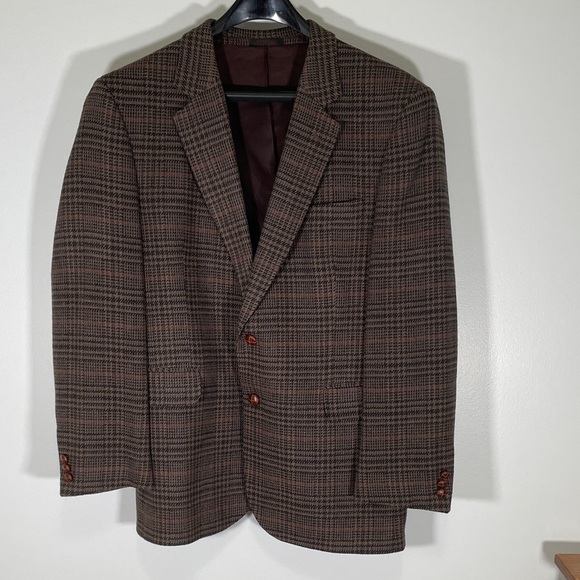 Boston Traders Other - Boston Traders Dark Brown Checkered Blazer